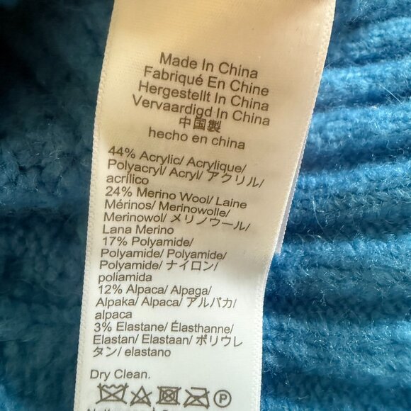 J. Crew Stretch Cable Knit Cardigan Cerulean Blue - Picture 6 of 14